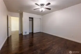 The main floor bedroom, like the two on the second floor, is HUGE and has good closet space.