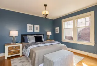 Guest bedroom with Western light.