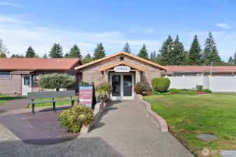 Inviting front entrance of the boarding and kennel office, designed to create a warm and professional first impression. This welcoming space is beautifully landscaped, with easy access and clear signage, ensuring visitors feel at ease from the moment they arrive.