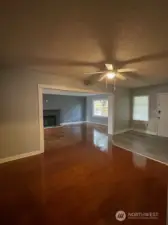 View from kitchen into dining room