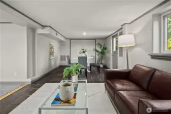 Rec room leads out to the garden and courtyard.