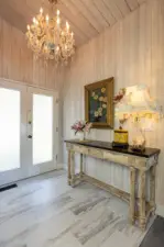 Welcoming, level entry home with vaulted ceilings.
