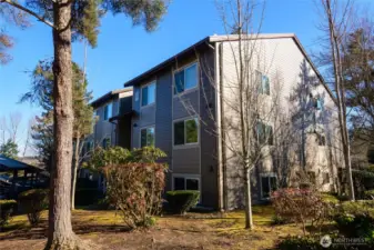 Each unit has a designated and numbered covered parking space and a second, unmarked space. The community also has locked storage for bikes, etc.