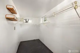 Lower level closet