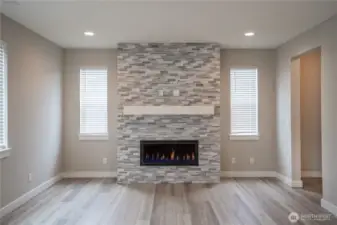 Open Living Space with gas firelplace