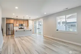 Open eating area and living space