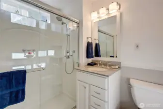 3/4 bath on the main floor for guests and easy access during the day.