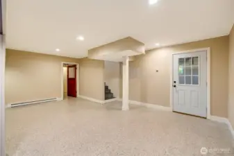 Door leads to the garage from the newly finished basement.