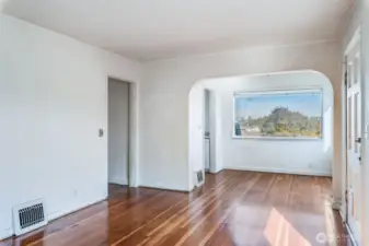 Living room and dining area with a view!