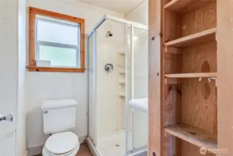 This bathroom is located on the main floor adjacent to the living spaces.