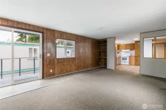 Step inside to the living room with new flooring