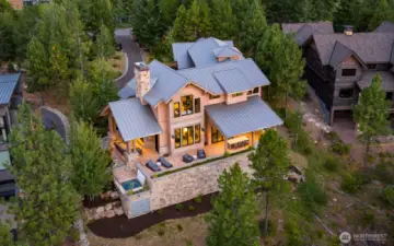 Aerial view of back of home