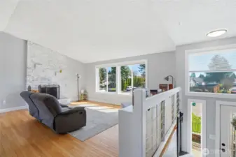 Living Room - Vaulted, Fireplace, Hardwood