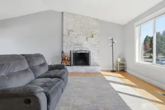 Living Room - Vaulted, Fireplace, Hardwood