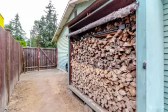 Every piece of wood has been cut to fit the wood burning stove! So organized and easy for you to heat the house!
