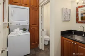 Laundry and second main floor 1/2 bath.