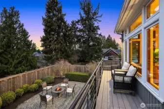 Fully fenced back yard area is perfect for the furry friends!