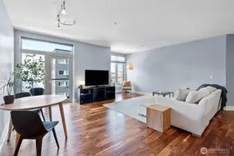 Hardwood floors in the main living areas.