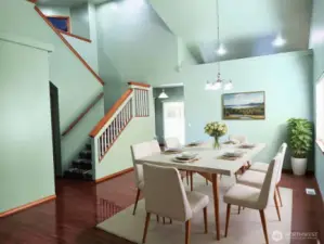 Dining area Open to Living room, leads to kitchen