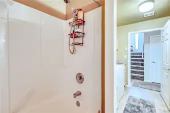 Bath on lower level.