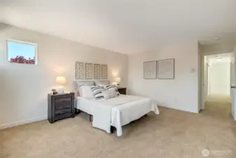 Primary suite with ensuite and walk in closet.