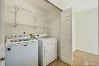 Utility closet - appliances stay with the home.