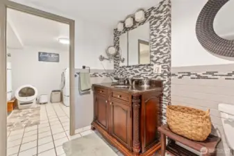 Lower bath and Laundry room