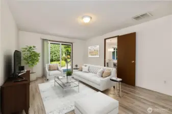 Bonus Room or Family room off living spaces and entrance to laundry and garage. Would also make a great home gym or theater. (Virtual staging used)