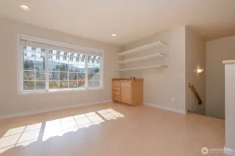 Loft with wet bar.