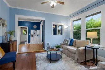 This room could be a larger dinging room or the main living space. Lots of natural light fill this space.