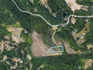 Overhead view with approximate boundaries in blue.