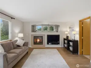Spacious Media/Family Room with Fireplace