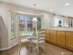 Kitchen Bay Window with view of backyard