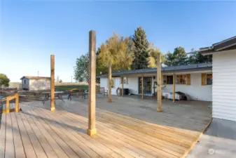 Cedar deck has nice little  planting area and hot tub pad/electrical adjacent.