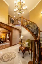 The sprawling staircase leads to the upper level with three spacious ensuites.