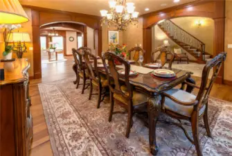 The dedicated dining room paired with a butler’s pantry.