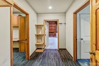 Hallway to bedrooms, laundry and shop