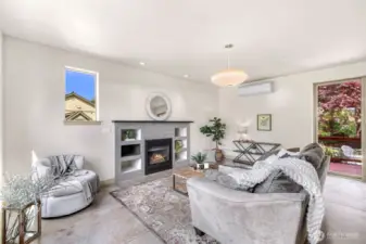 Ductless HP mini-split high efficiency heating and cooling (A/C) throughout.