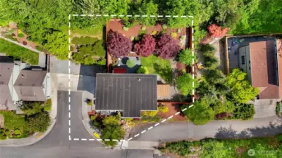 Large lot, private setting.