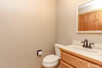 Handy half bath on main floor.