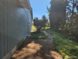 Pathway from the front to the back deck.