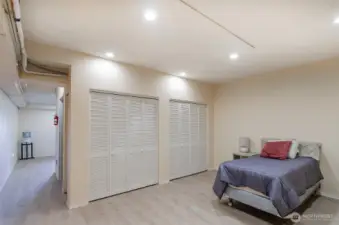 Another view of bonus area.  There are two closets, one that houses the newer furnace, which heats all levels.  The heat pump makes this unit super efficient.   Whole house heat pump offers air conditioning as well.