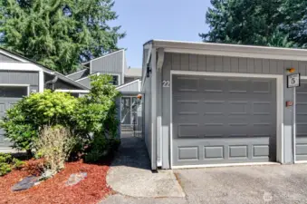 Detached single car garage.  There is a reserved space to park your car, plus open parking across the road from unit.
