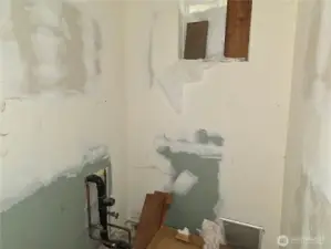 Unfinished half bath