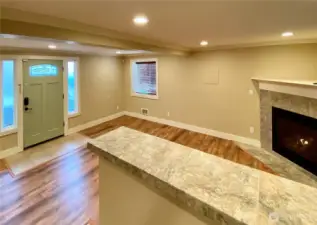 ADU Entry and Fireplace