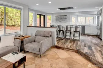 Heated floors in family room