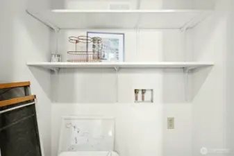 In-unit washer/dryer hookups in hall closet.