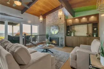 Built in Enterainment Center and Gas fireplace