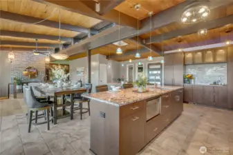 Huge Kitchen Island - so much cabinet space. 3 -Double pantry's have top quality pullouts