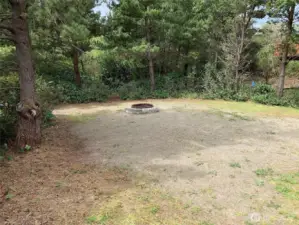 wide open lot with fire pit